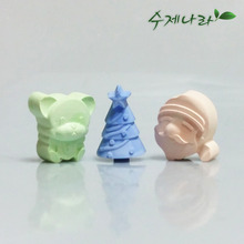 [크리스마스몰드] 아기곰산타8구(25g)-석고방향제몰드,캐릭터몰드